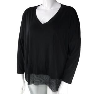 Planet Womens Size OSFA Top Black Sheer Detailing